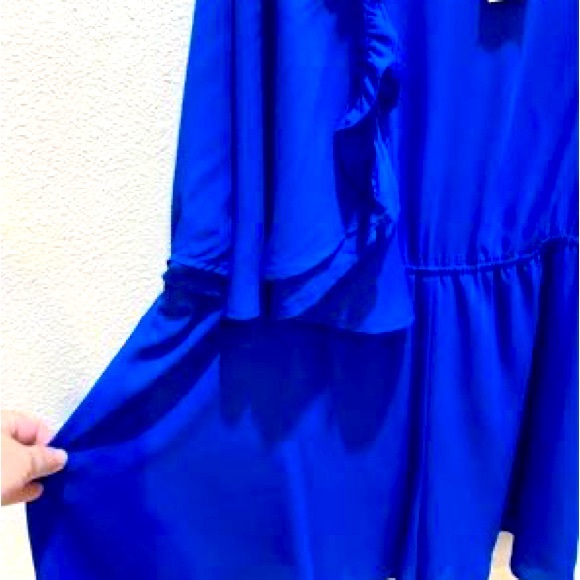 Bold Elements Women’s Royal Blue Romper Lined Cold Shoulder NWT - Picture 3 of 7